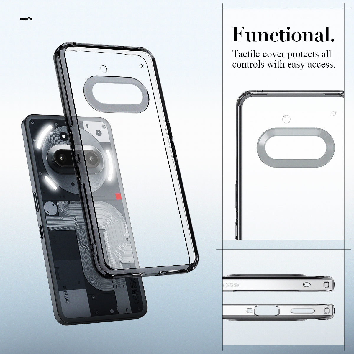 ACS09373 - Nothing Phone (3a) Case Ultra Hybrid in Space Crystal functional. Tactile cover protects all controls with easy access.