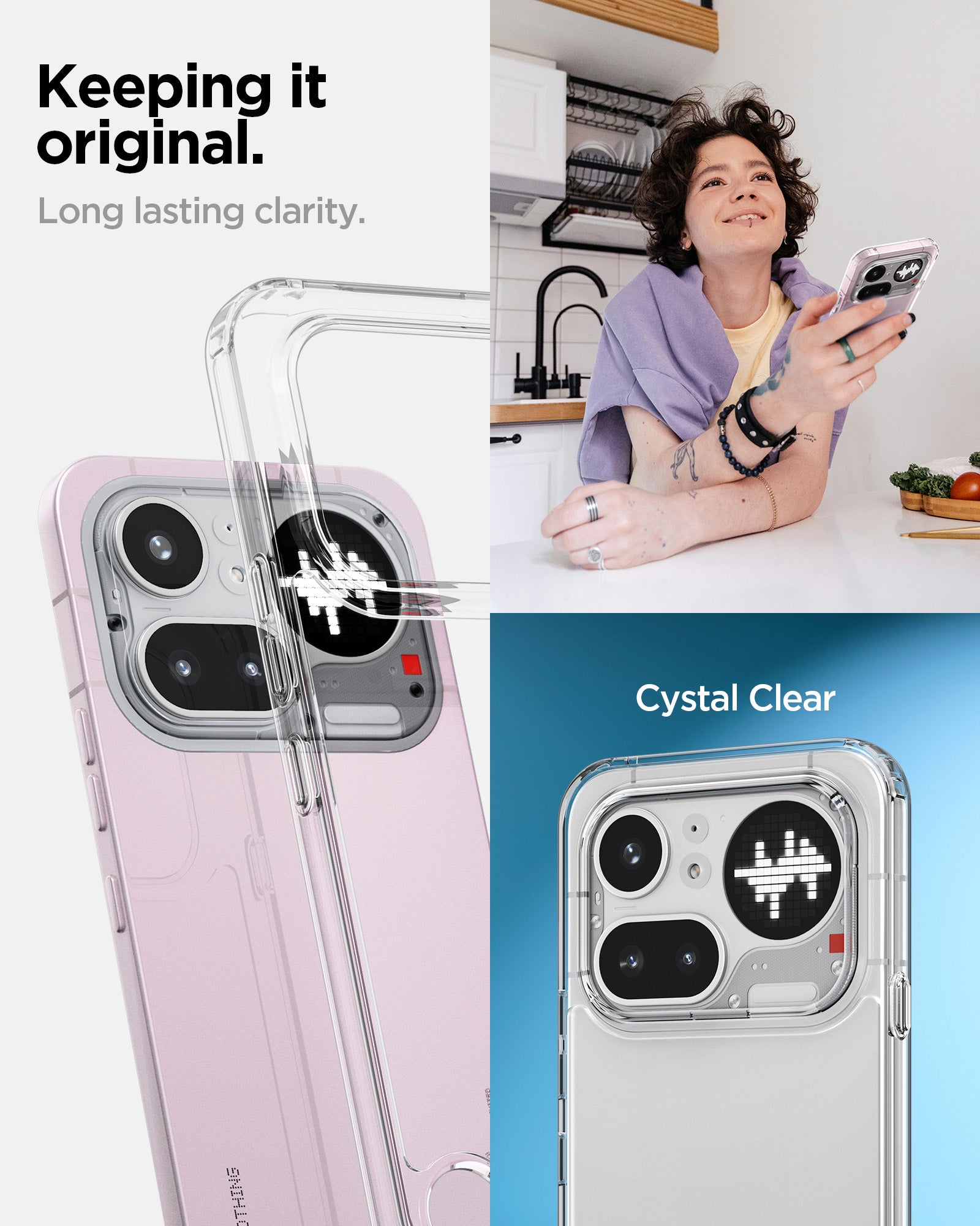 ACS11632 - Nothing Phone (4a) Pro Ultra Hybrid showing the long lasting clarity. Keeping it original. Crystal Clear