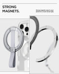 AMP10193 - O-Mag Magnetic Phone Holder (MagFit) | OM103 in Silver showing strong magnets. strong magnets snap to your phone for a more secure grip