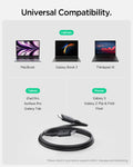 ACA06840 - ArcWire™ USB-C to USB-C Cable PB2203 in Black showing the Universal Compatibility with Laptops, Tablets and Phones. Please check if your device supports USB-B charging and transferring