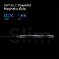 ACH02190 - ArcField™ Magnetic 7.5W Wireless Charger PF2009 (MagFit) in Black showing the Slim but Powerful Magnetic Grip, 0.24 inch | 1.66 oz showing the slim side of a wireless charger