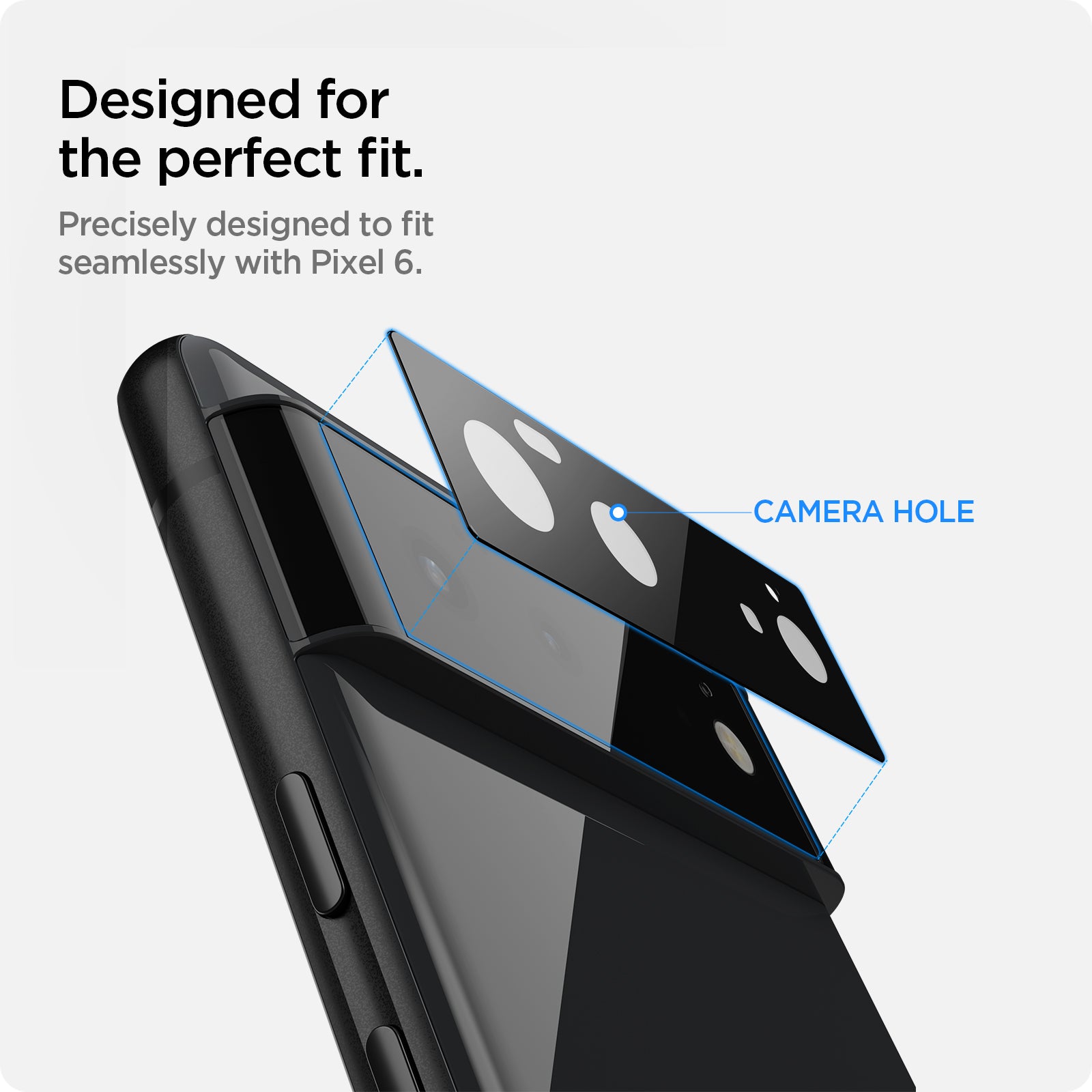 AGL04197 - Pixel 6 Optik Lens Protector in black designed for the perfect fit. Precisely designed to for seamlessly with pixel 6.