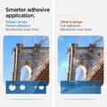 AGL04197 - Pixel 6 Optik Lens Protector in black smarter adhesive application. Spigen design. partial adhesive. No blemish over time. Other’s design full adhesive. Blemishes over time.