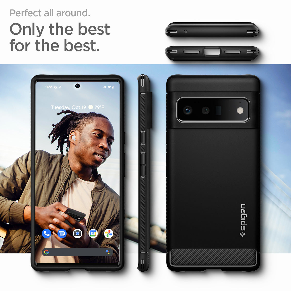ACS03456 - Pixel 6 Pro Case Rugged Armor in matte black perfect all around. only the best for the best.