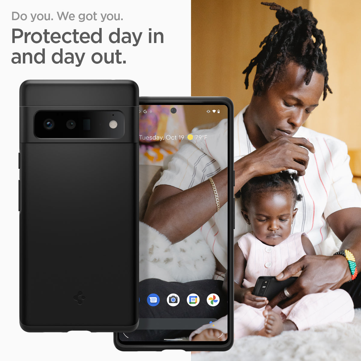 ACS03454 - Pixel 6 Pro Case Thin Fit in black do you. we got you. protected day in and day out.