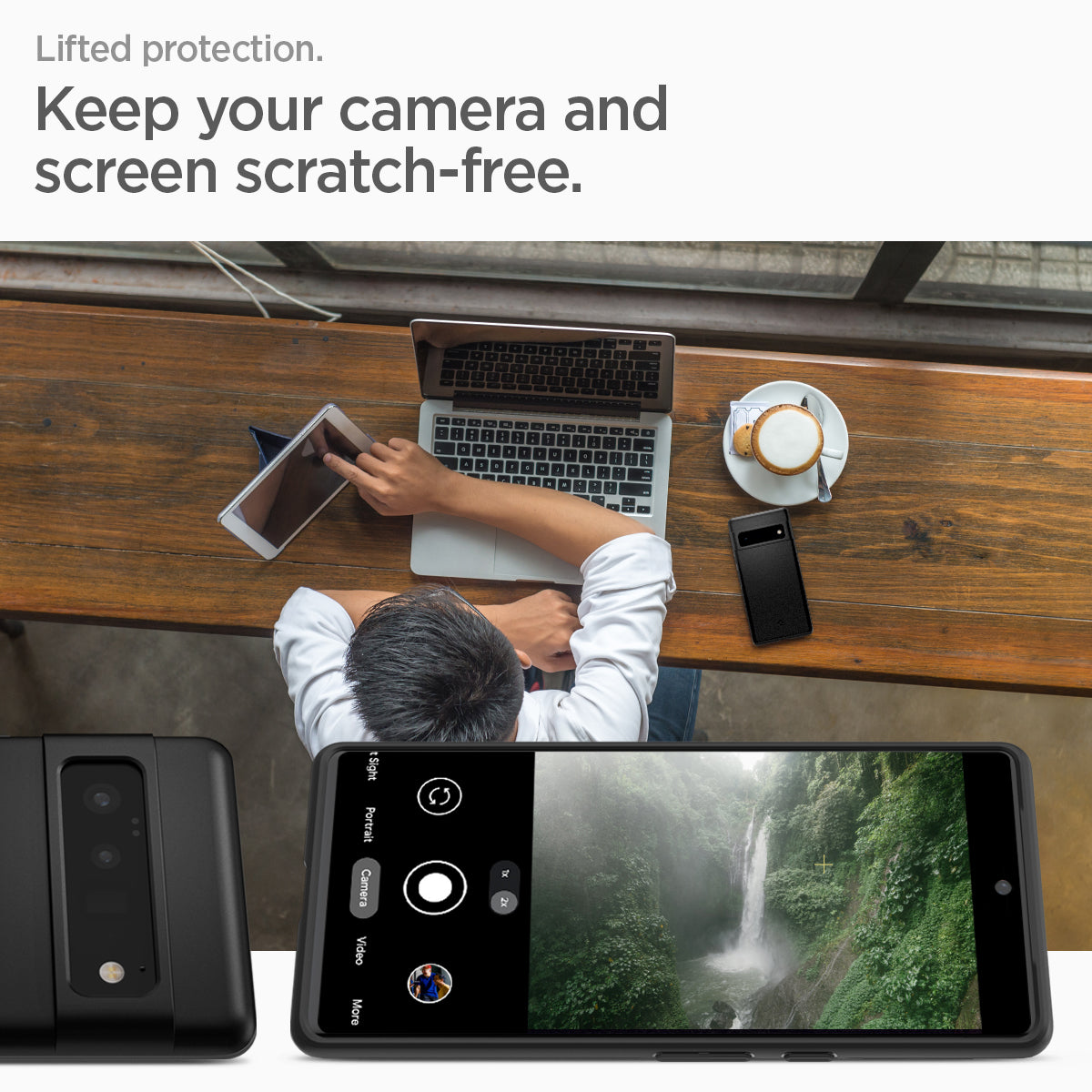ACS03454 - Pixel 6 Pro Case Thin Fit in black simply ergonomic just the right depth for grip.