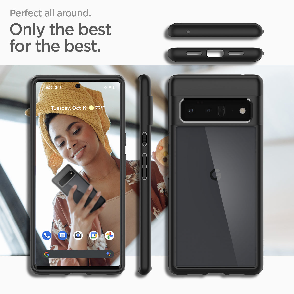 ACS03458 - Pixel 6 Pro Case Ultra Hybrid in matte black  perfect all around. only the best for the best.