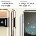 ACS03457 - Pixel 6 Pro Case Ultra Hybrid in crystal clear superior material. crafted with the finest. just charge it. charge on with the case on.