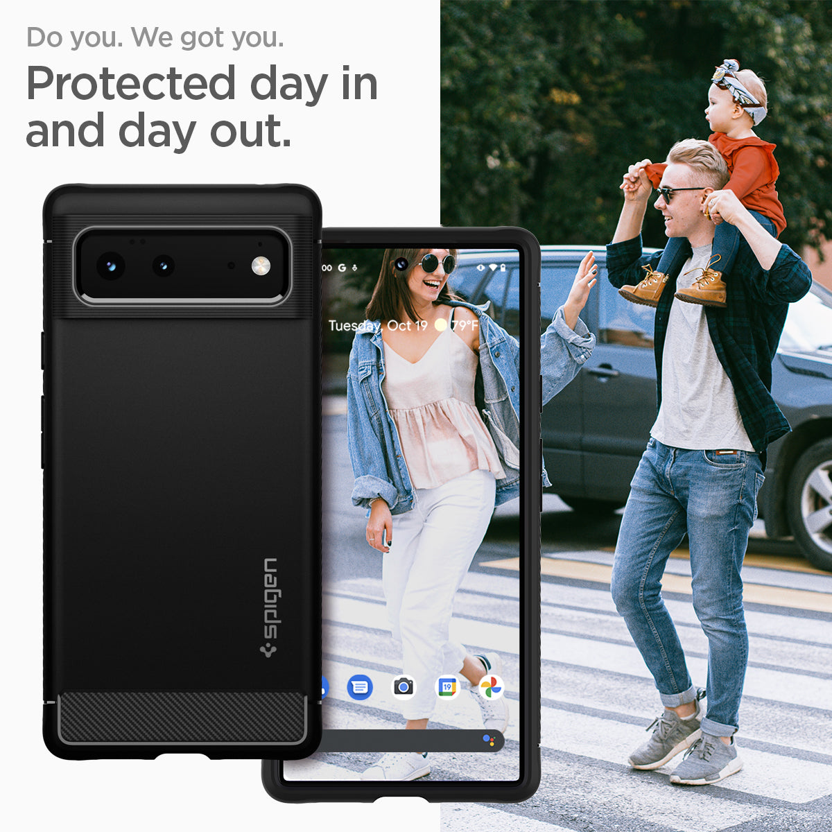 ACS03437 - Pixel 6 Case Rugged Armor in matte black do you. we got you. protected day in and day out.