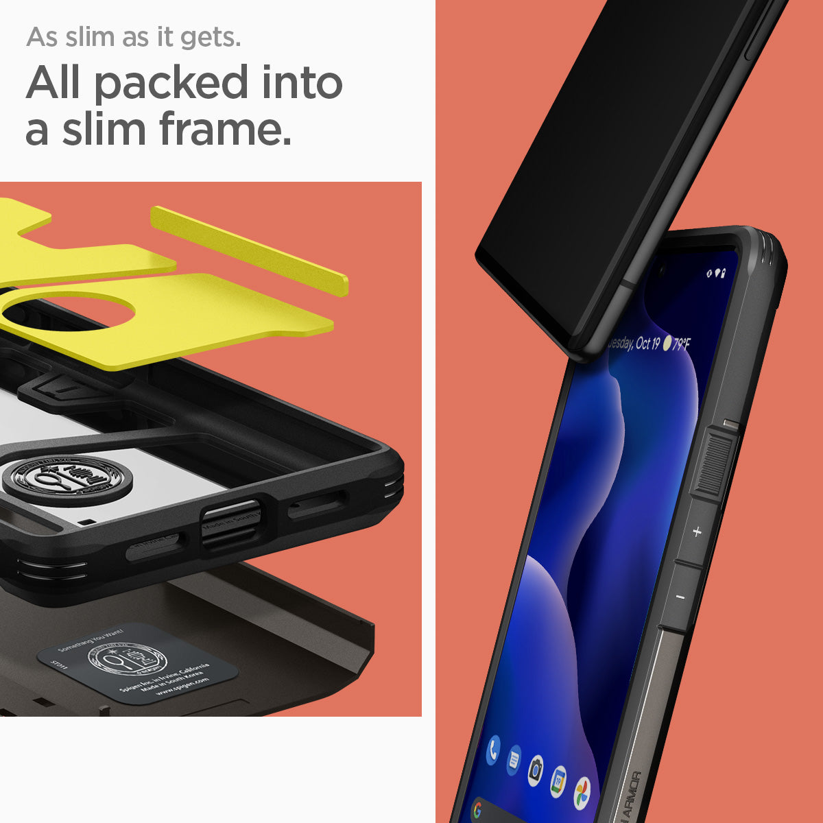 ACS03443 - Pixel 6 Case Tough Armor in gunmetal as slim as it gets. all packed into a slim frame.