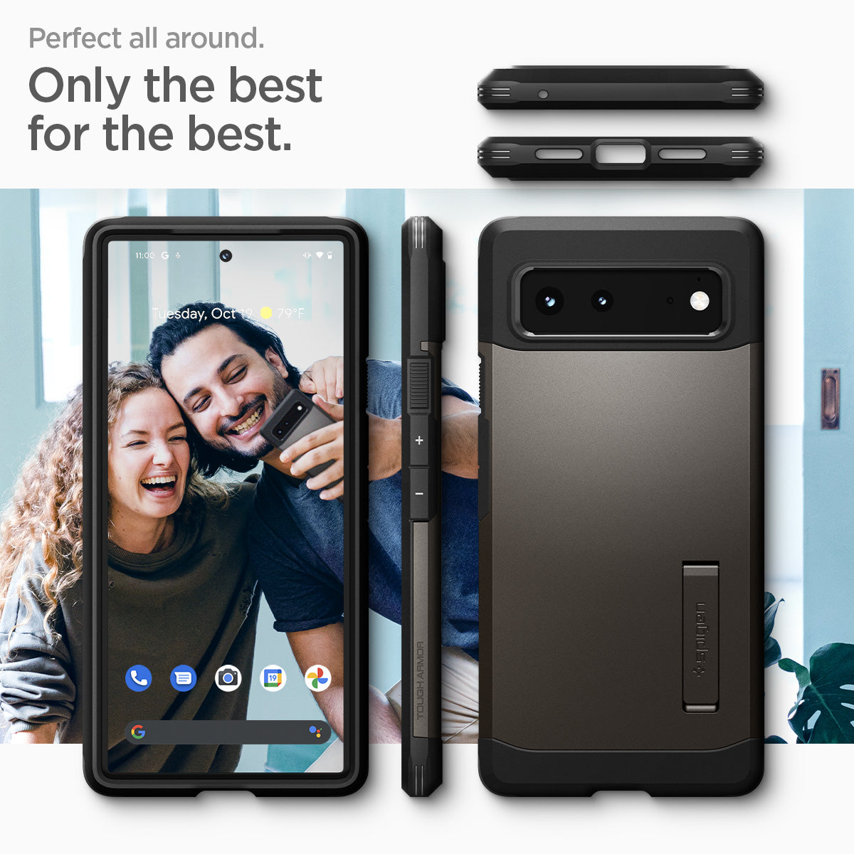 ACS03443 - Pixel 6 Case Tough Armor in gunmetal perfect all around. only the best for the best.