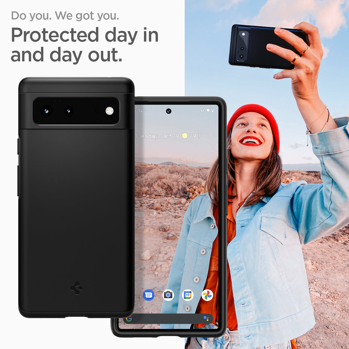 ACS03435 - Pixel 6 Case Thin Fit in black do you. we got you. protected day in and day out.