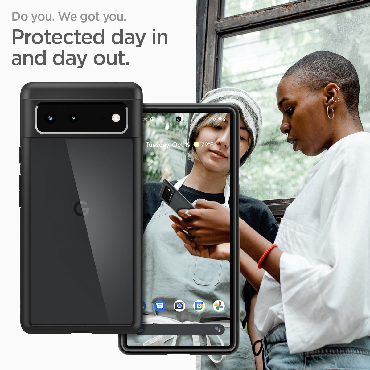 ACS03439 - Pixel 6 Case Ultra Hybrid in matte black do you. we got you. protected day in and day out.