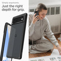 ACS03439 - Pixel 6 Case Ultra Hybrid in matte black  simply ergonomic just the right depth for grip.