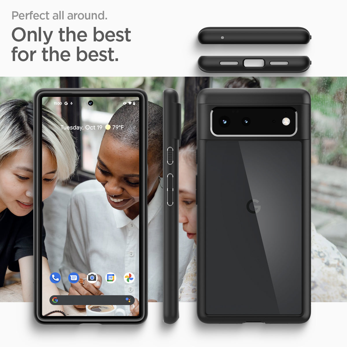 ACS03439 - Pixel 6 Case Ultra Hybrid in matte black  perfect all around. only the best for the best.