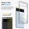 ACS03438 - Pixel 6 Case Ultra Hybrid in crystal clear keep it safe and original. two material hybrid design that protects and preserves the device's originality. anti yellowing with blue resin coating.