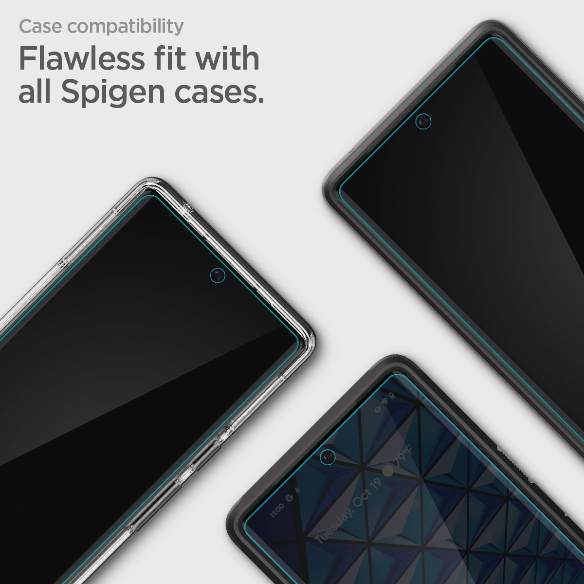 AFL05201 - Pixel 7 Pro Screen Protector Neo Flex compatibility flawless fit with all spigen cases