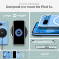 ACS07263 - Pixel 8a Case Ultra Hybrid Metal Ring (MagFit) in White precise craftsmanship designed and made for pixel 8a.