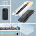 AGL08938 - Pixel 9a GLAS.tR EZ Fit in Clear showing the glass.tr ez fit compatibility only with Pixel 9a