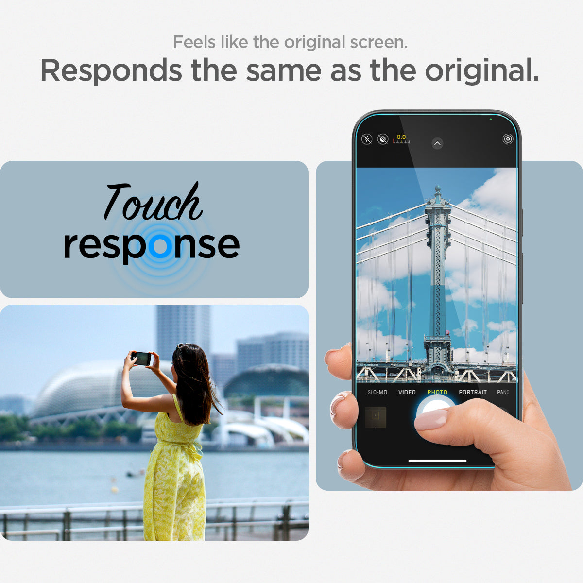 AGL08938 - Pixel 9a GLAS.tR EZ Fit in Clear showing the feeling of the original screen Responds the same as the original