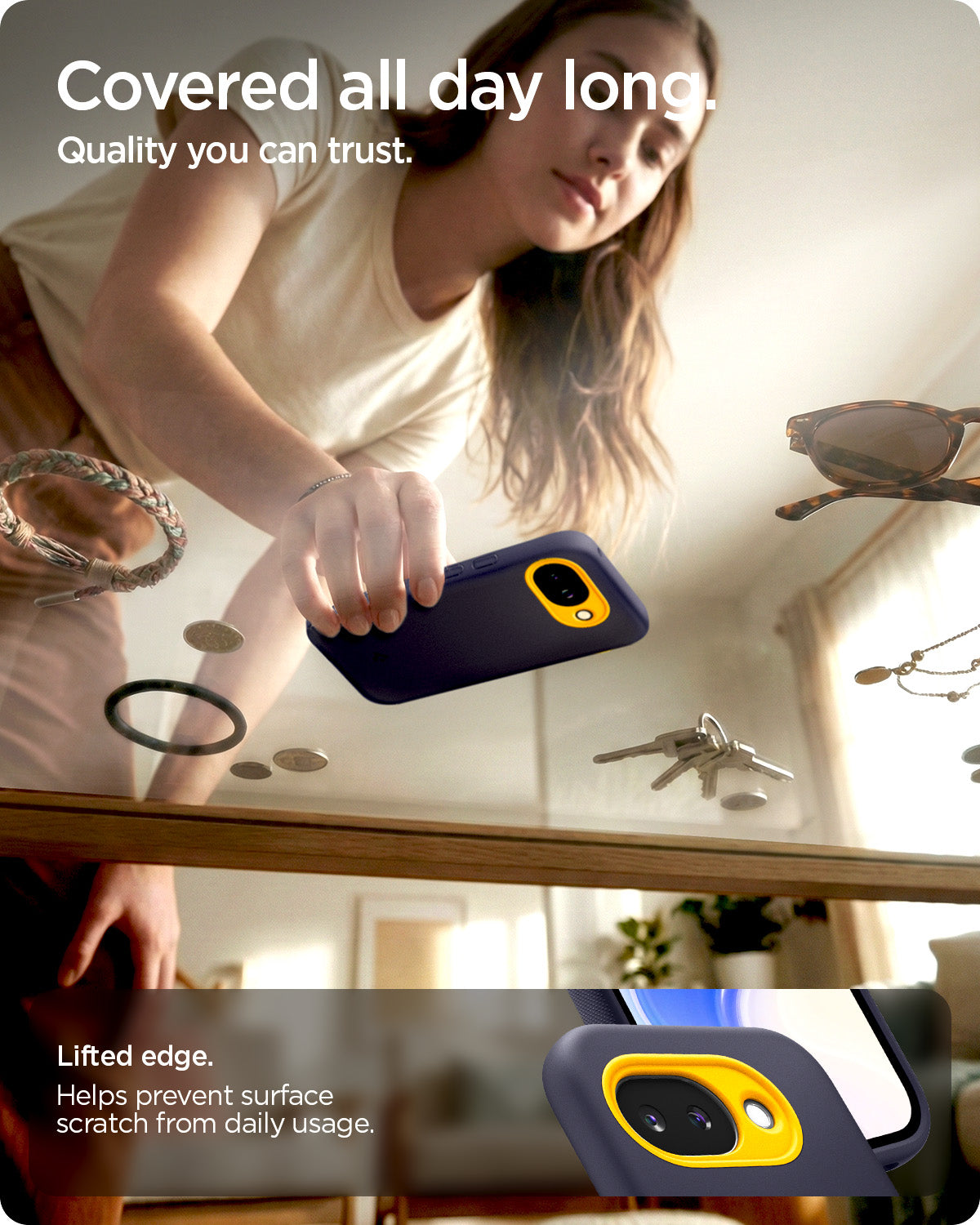 ACS11286 - Pixel 10a Nano Pop (Mag Fit) in Blueberry Navy showing covered all day long. quality you can trust