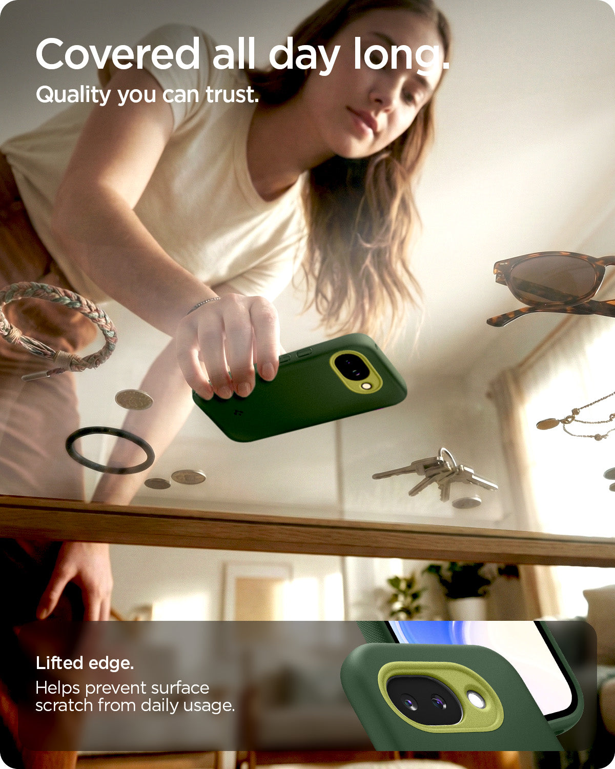 ACS11288 - Pixel 10a Nano Pop (Mag Fit) in Avo Green showing covered all day long. quality you can trust