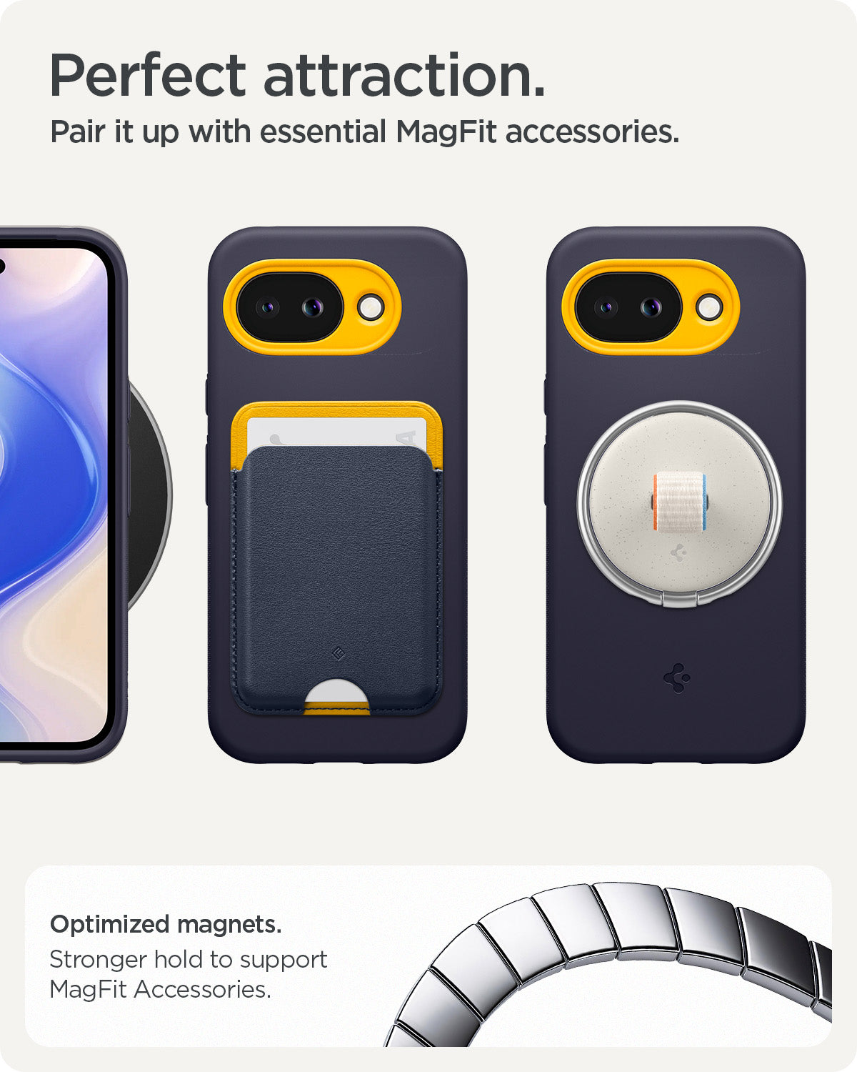 ACS11286 - Pixel 10a Nano Pop (Mag Fit) in Blueberry Navy showing perfect attraction. pair it up with essential Magfit accessories