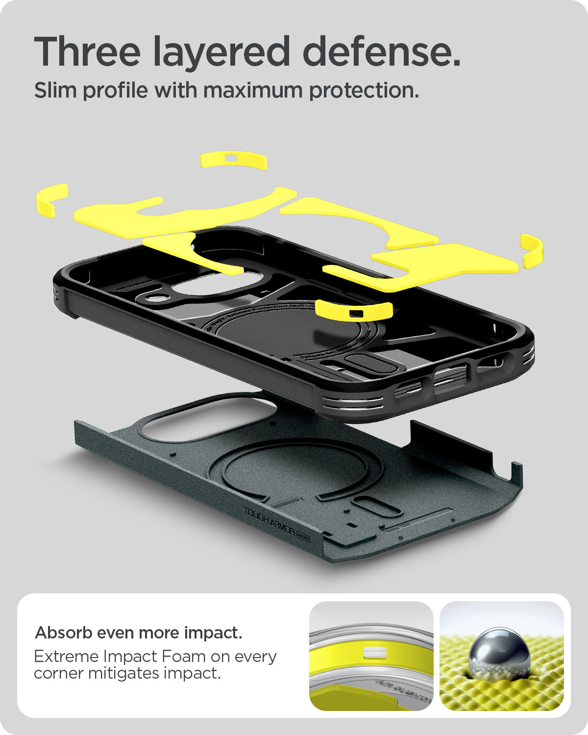 ACS11282 - Pixel 10a Tough Armor (Mag Fit) in Abyss Green showing three layered defense. slim profile with maximum protection