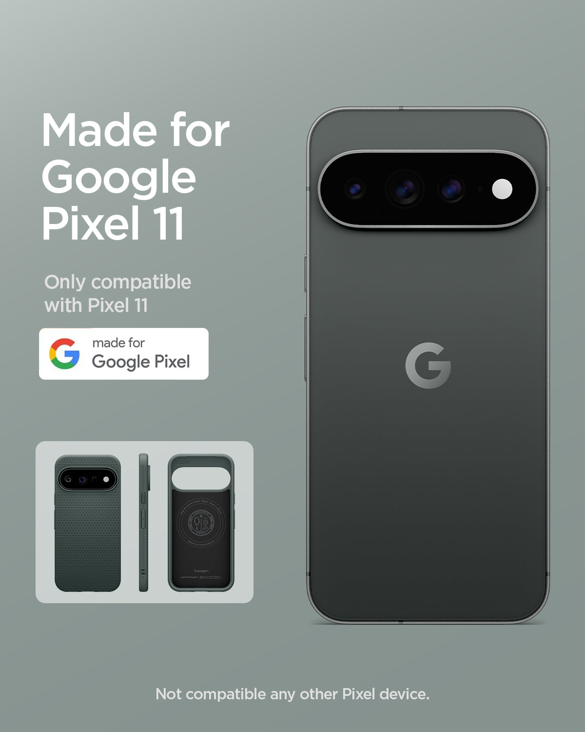 ACS11853 - Pixel 11 Liquid Air (Mag Fit) Abyss Green made for Google Pixel certified case 