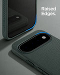 ACS11853 - Pixel 11 Liquid Air (Mag Fit) Abyss Green close up highlighting the raised edges around the display and camera.