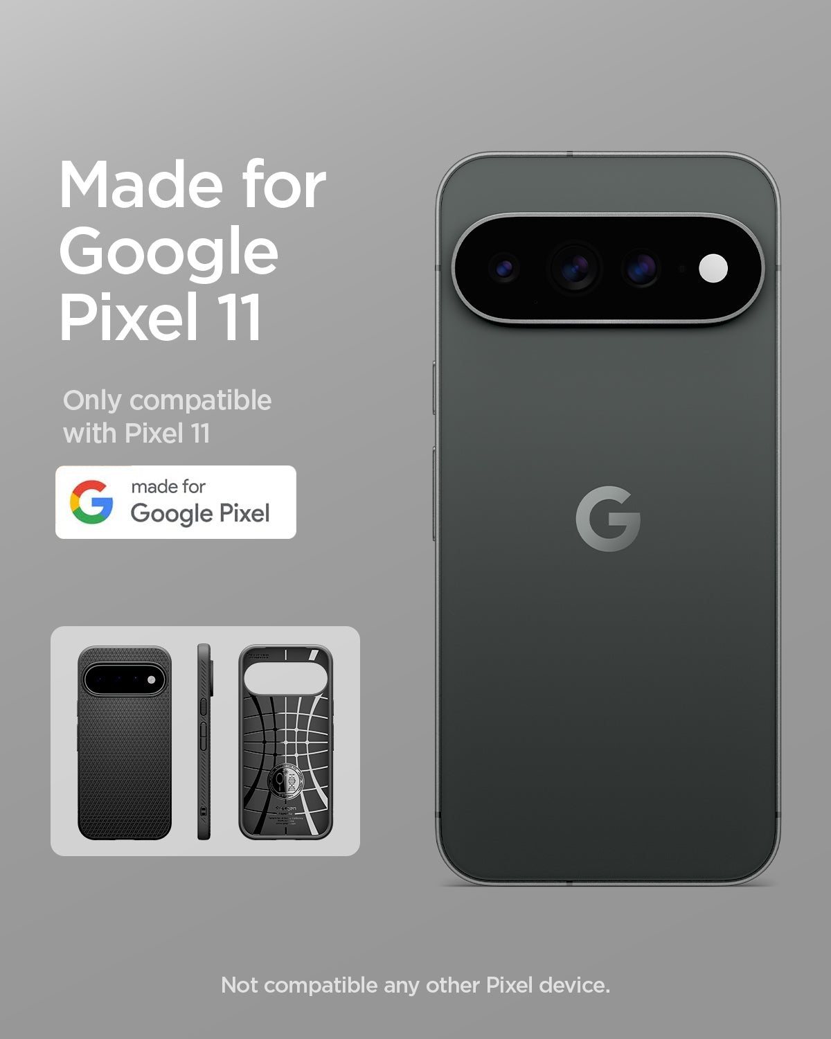 ACS11438 - Pixel 11 Liquid Air Matte Black made for Google Pixel certified case 