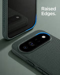 ACS11863 - Pixel 11 Pro XL Liquid Air (Mag Fit) Abyss Green close up highlighting the raised edges around the display and camera.