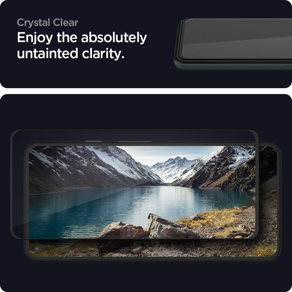 AGL03865 - Pixel 5a 5G Screen Protector AlignMaster GLAS.tR Full Cover in black crystal clear enjoy the absolutely untainted clarity.