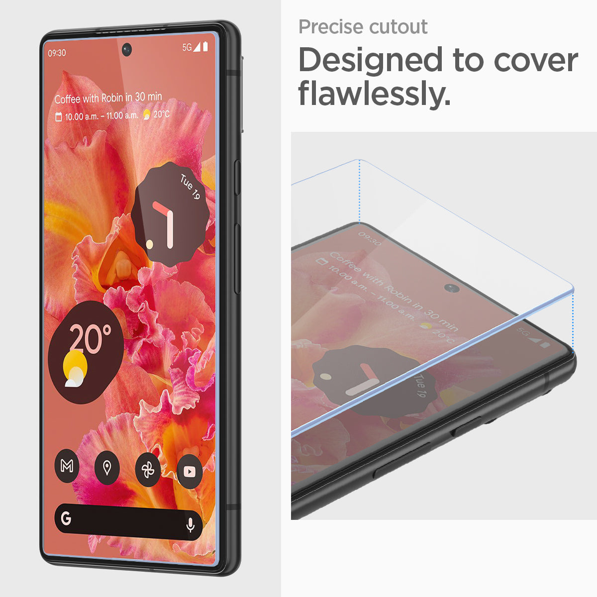 AGL04164 - Pixel 6 Screen Protector Alignmaster precise cutout designed to cover flawlessly.