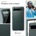ACS04475 - Pixel 6a Case Liquid Air in midnight green  liquid air. modern and unique.