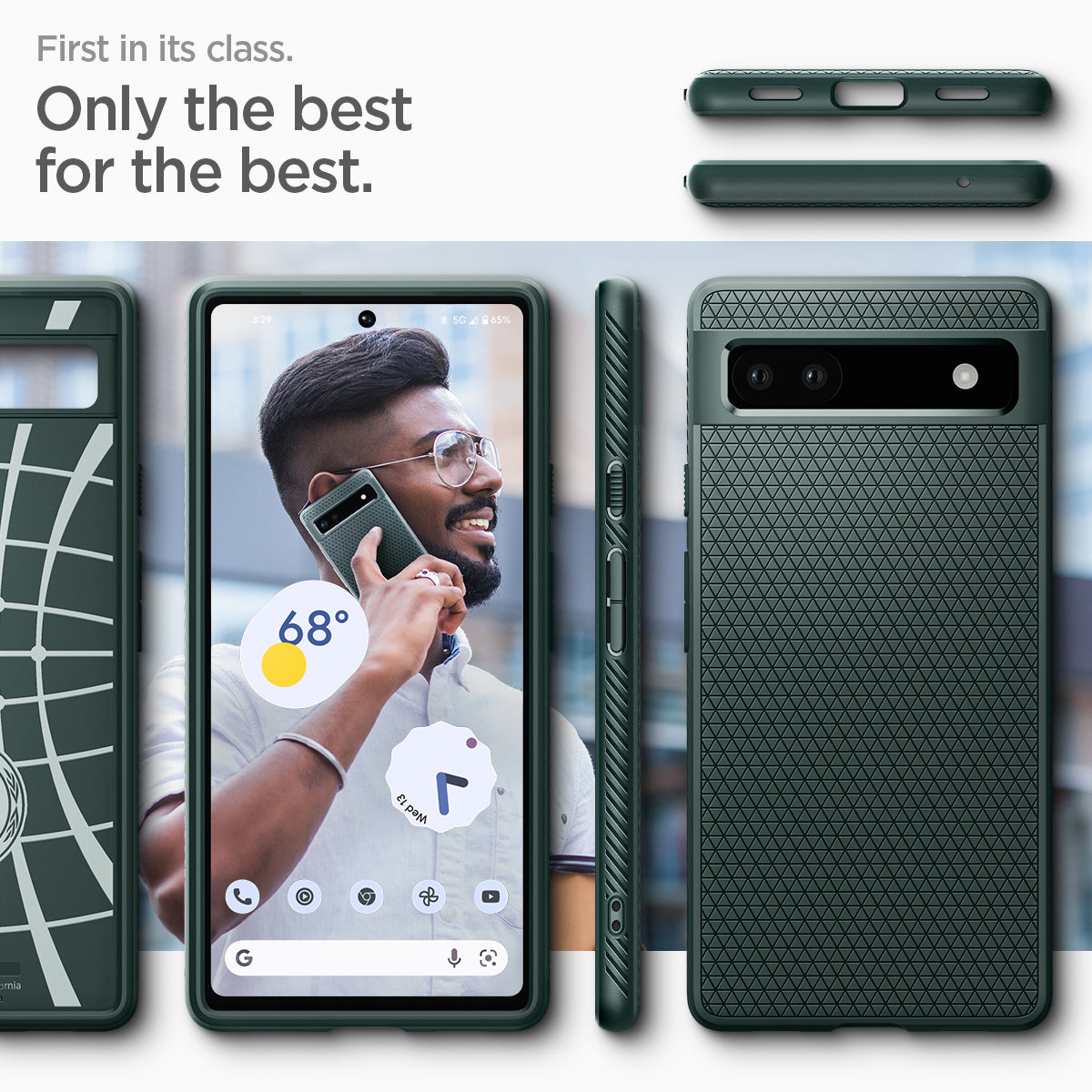 ACS04475 - Pixel 6a Case Liquid Air in midnight green first in its class. only the best for the best.