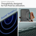ACS04475 - Pixel 6a Case Liquid Air in midnight green precision craftsmanship. Thoughtfully designed for full Pixel 6a utilization. Sound tunnel tech.
