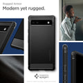 ACS04476 - Pixel 6a Case Rugged Armor in black rugged armor. modern yet rugged.