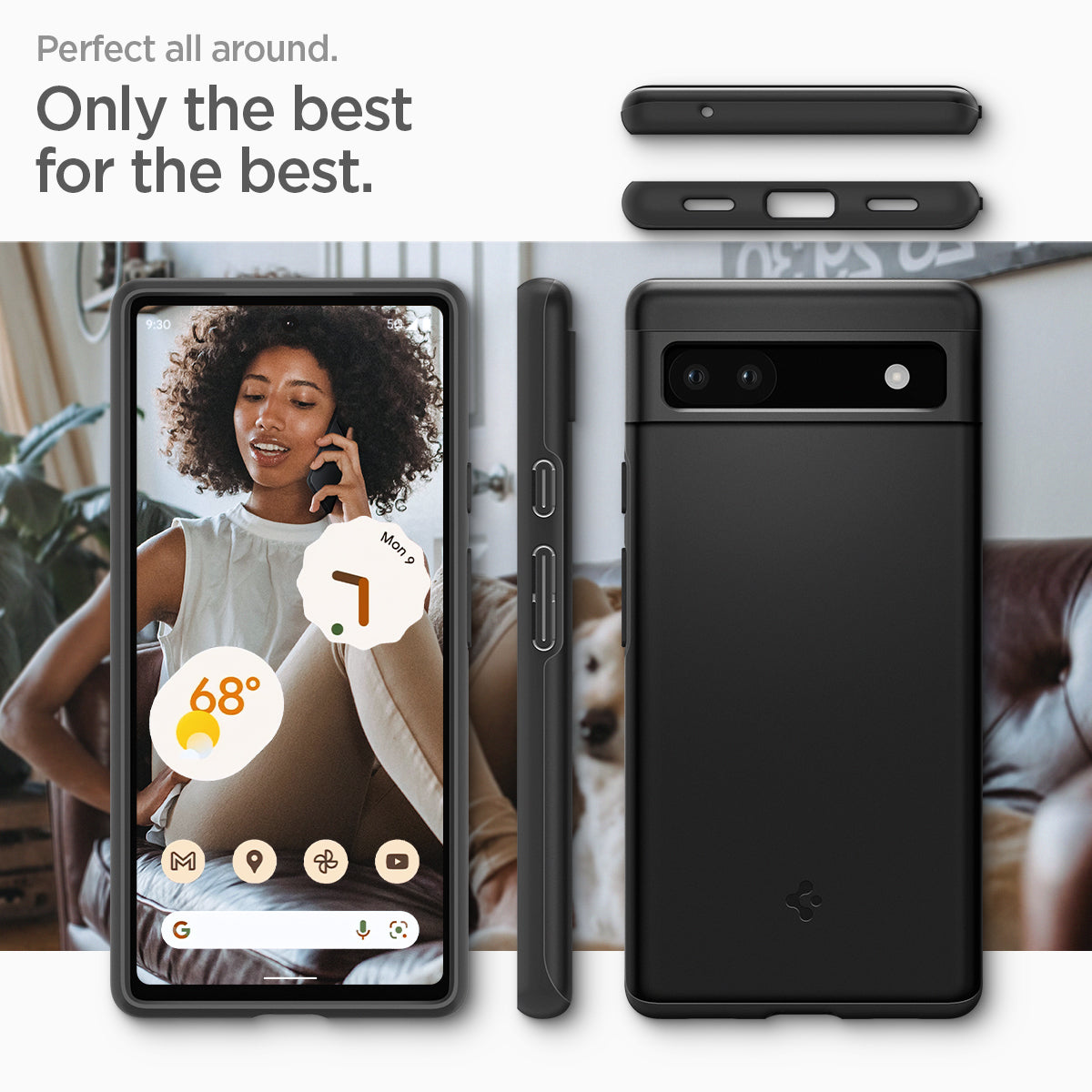 ACS04473 - Pixel 6a Case Thin Fit in black perfect all around. Only the best for the best.