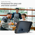 ACS04480 - Pixel 6a Case Tough Armor in metal slate hands free mode. kick stand for easy use and total comfort.