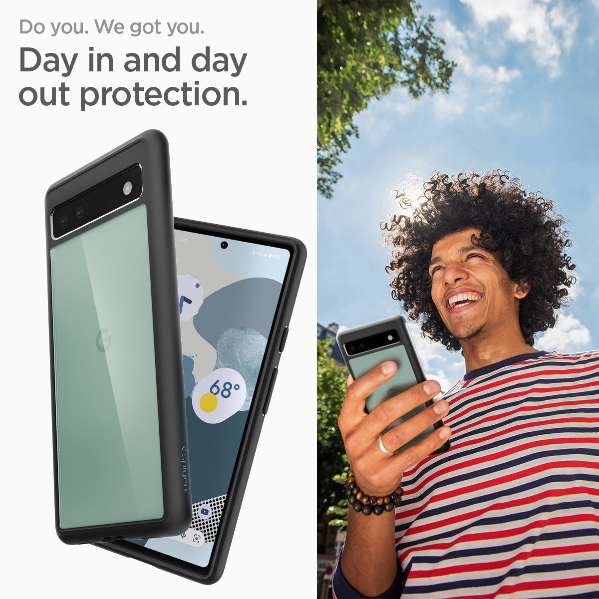 ACS04478 - Pixel 6a Case Ultra Hybrid in matte black do you. we got you. day in and day out protection.
