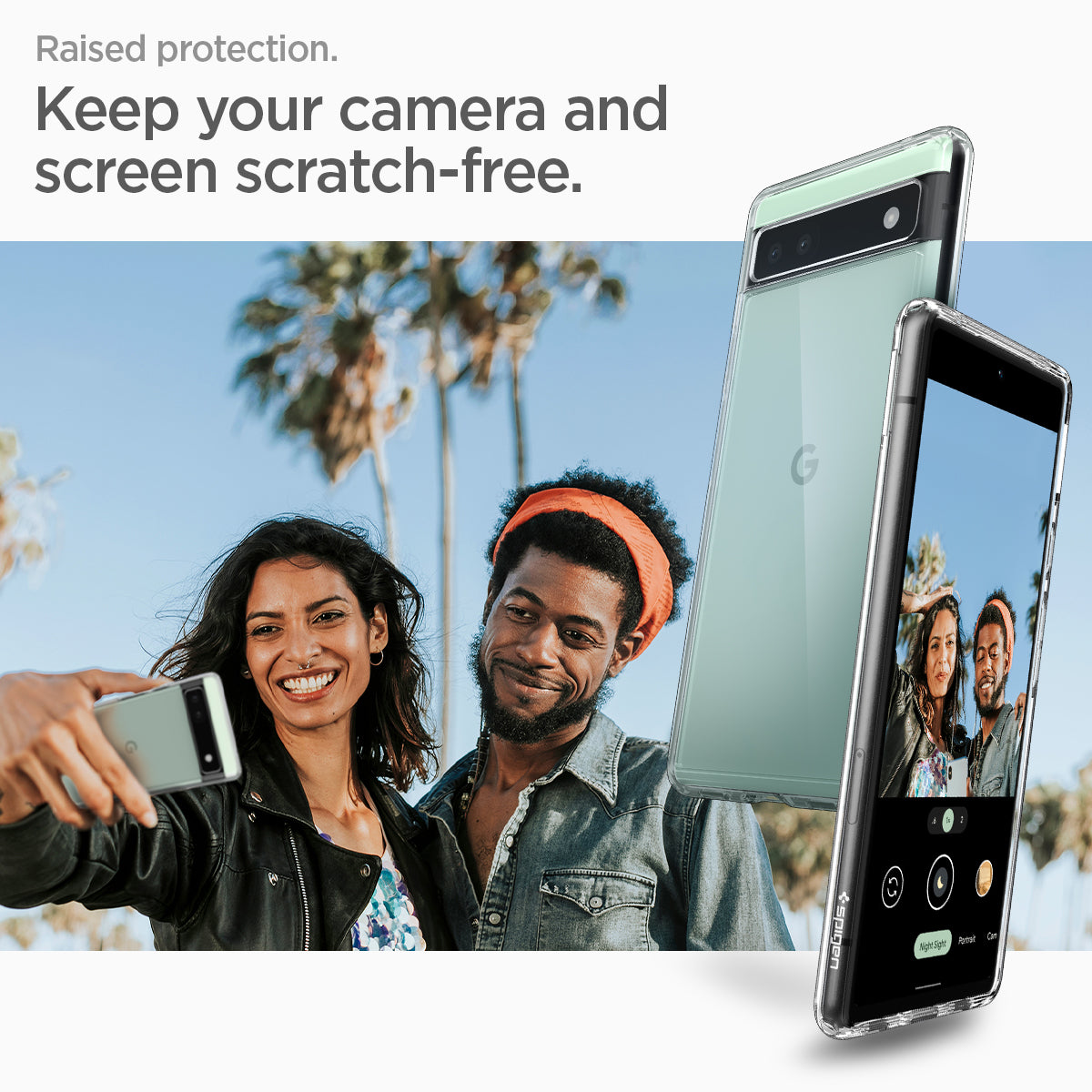ACS04477 - Pixel 6a Case Ultra Hybrid in crystal clear raised protection. keep  your camera and screen scratch free.