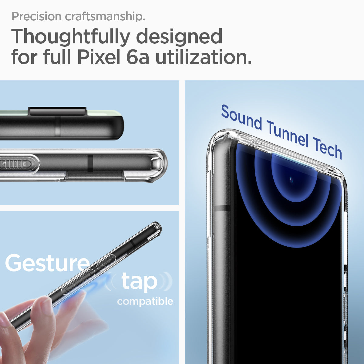 ACS04477 - Pixel 6a Case Ultra Hybrid in crystal clear precision craftsmanship. Thoughtfully designed for full Pixel 6a utilization.