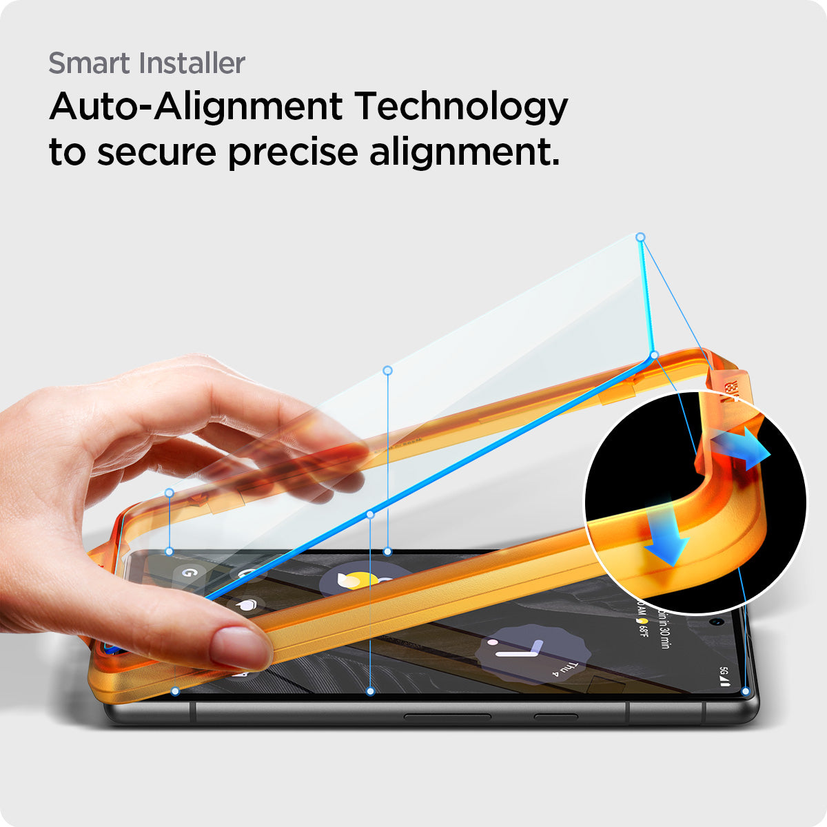 AGL05968 - Pixel 7a Screen Protector AlignMaster GLAS.tR auto alignment tray for precise and easy installation.