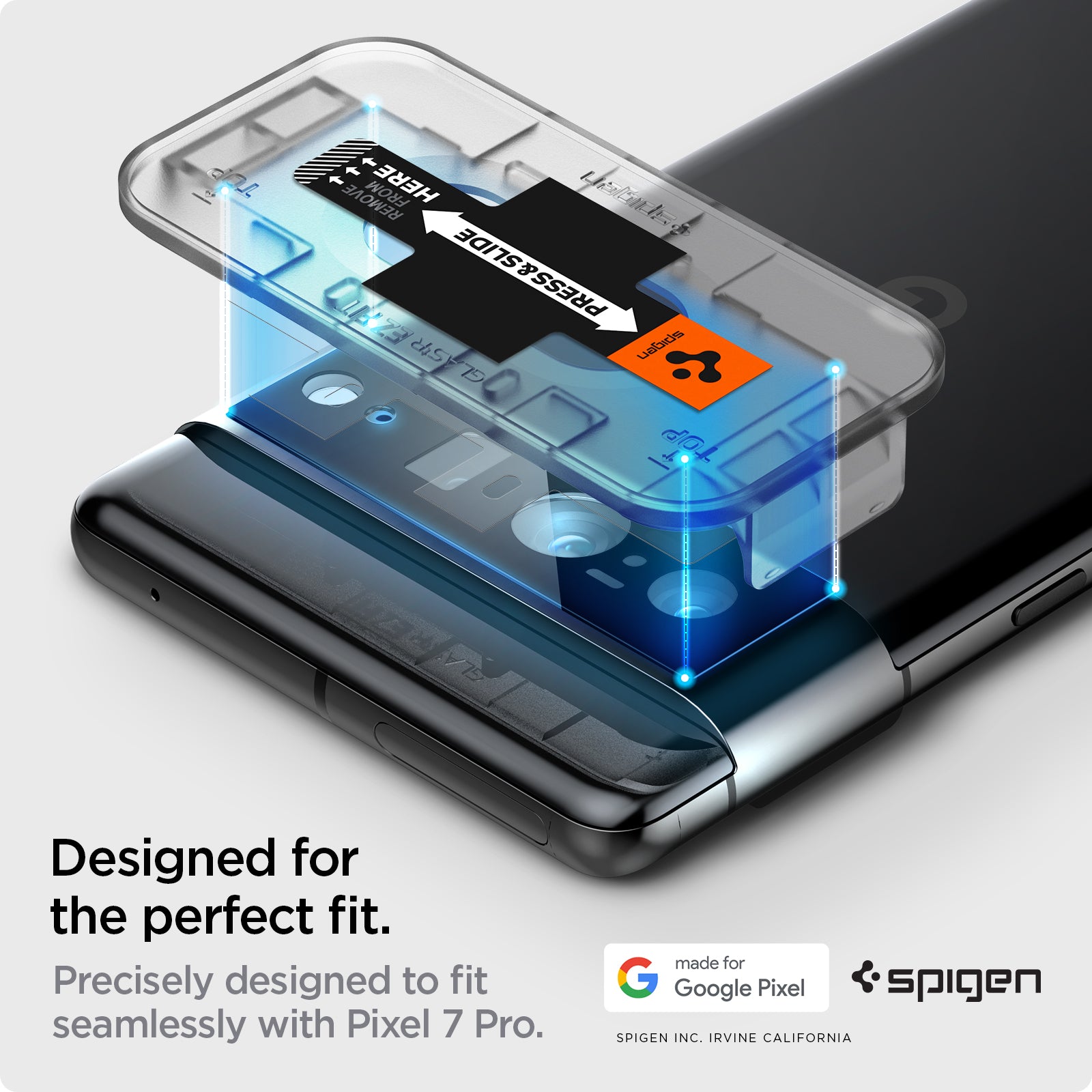 AGL05470 - Pixel 7 Pro Optik Lens Protector in black designed for perfect fit. Precisely designed to fit seamlessly with pixel 7 pro.