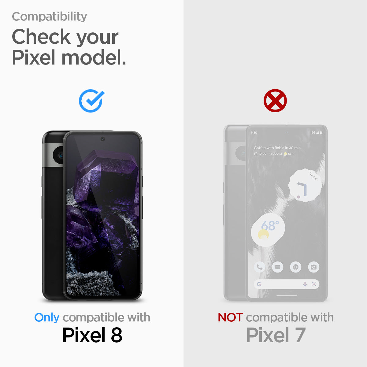 AGL07396 - Pixel 8 Alignmaster in Clear compatibility check your pixel model. Only compatible with Google Pixel 8 pro. Not compatible with pixel 7 Pro.