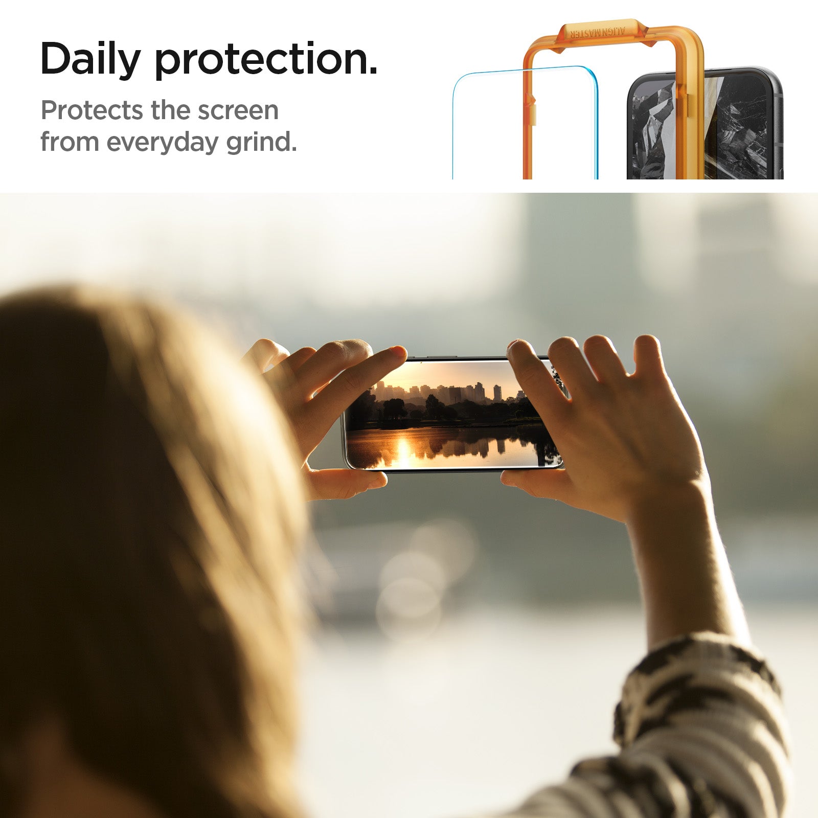 AGL07464 - Pixel 8a Alignmaster in Clear daily protection. protects the screen from everyday grind.