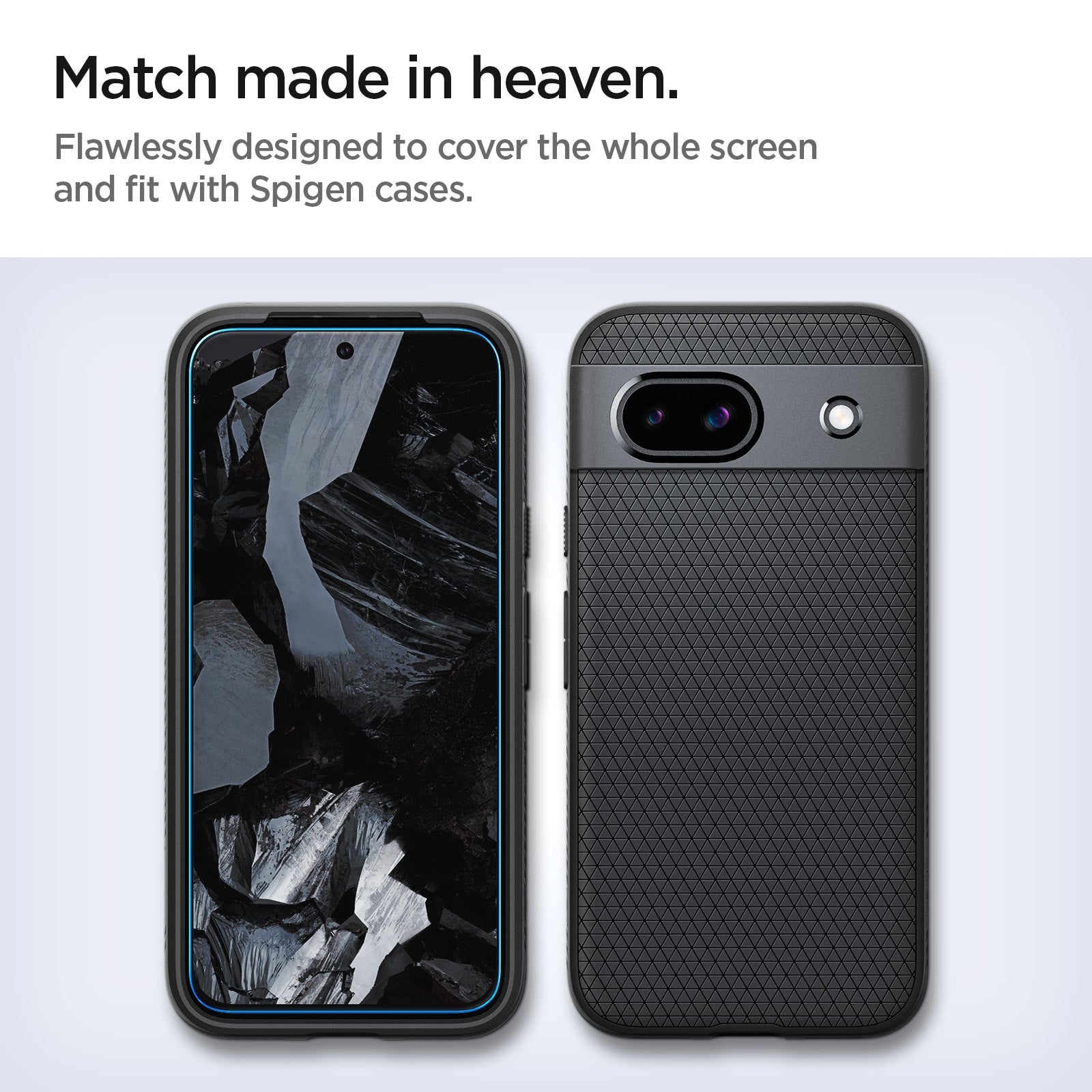 AGL07464 - Pixel 8a Alignmaster in Clear match made in heaven. Flawlessly designed to cover the whole screen and fit with spigen cases.