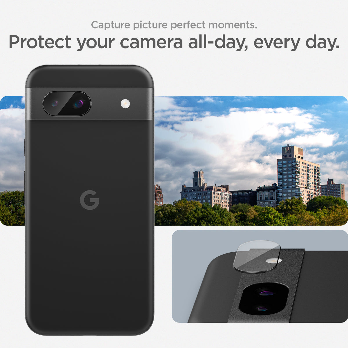 AGL07465 - Pixel 8a Optik EZ Fit Lens Protector in Crystal Clear capture picture perfect moments. protect your camera all day every day.
