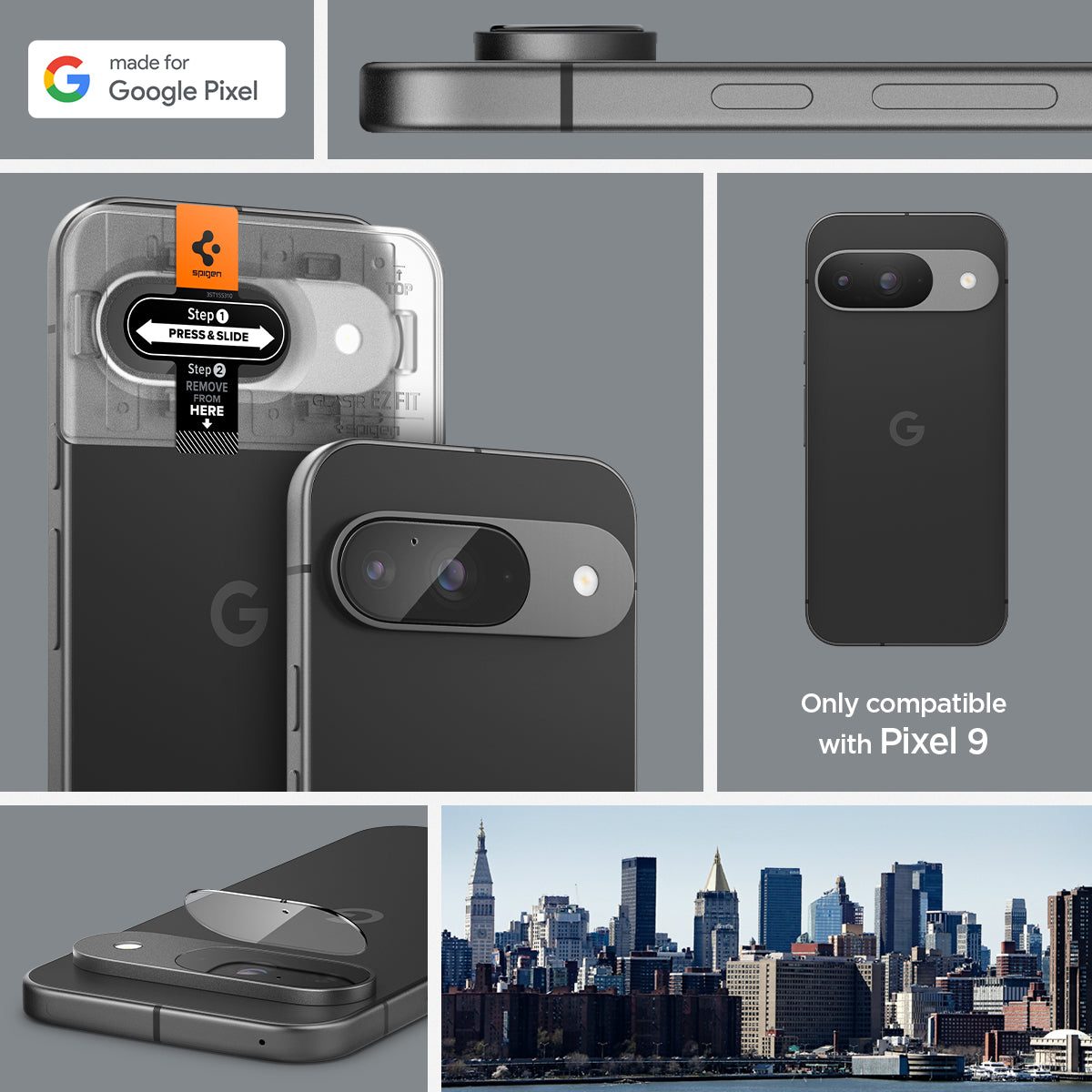 AGL08443 - Pixel 9 Case Optik EZ Fit Lens Protector in Crystal Clear made for google pixel. only compatible with pixel 9.